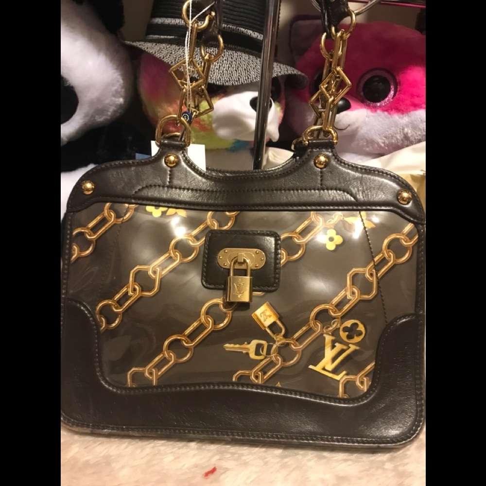 Auth rare louis-vuitton purse Musette Chain Link Monogram Rare Finds